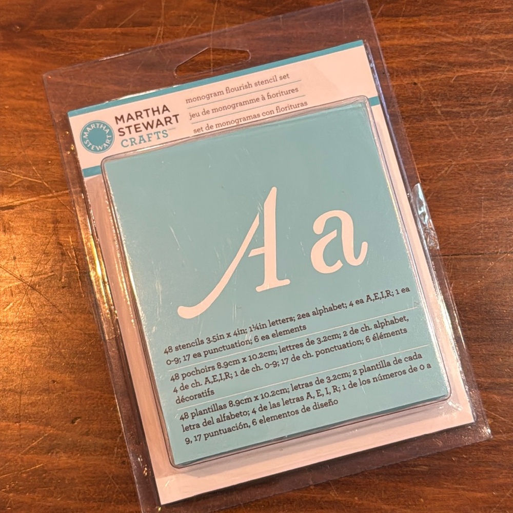 NWT Martha Stewart Crafts Monogram Flourish Stencil Set 48 Letters Etc 3 1/2 x 4